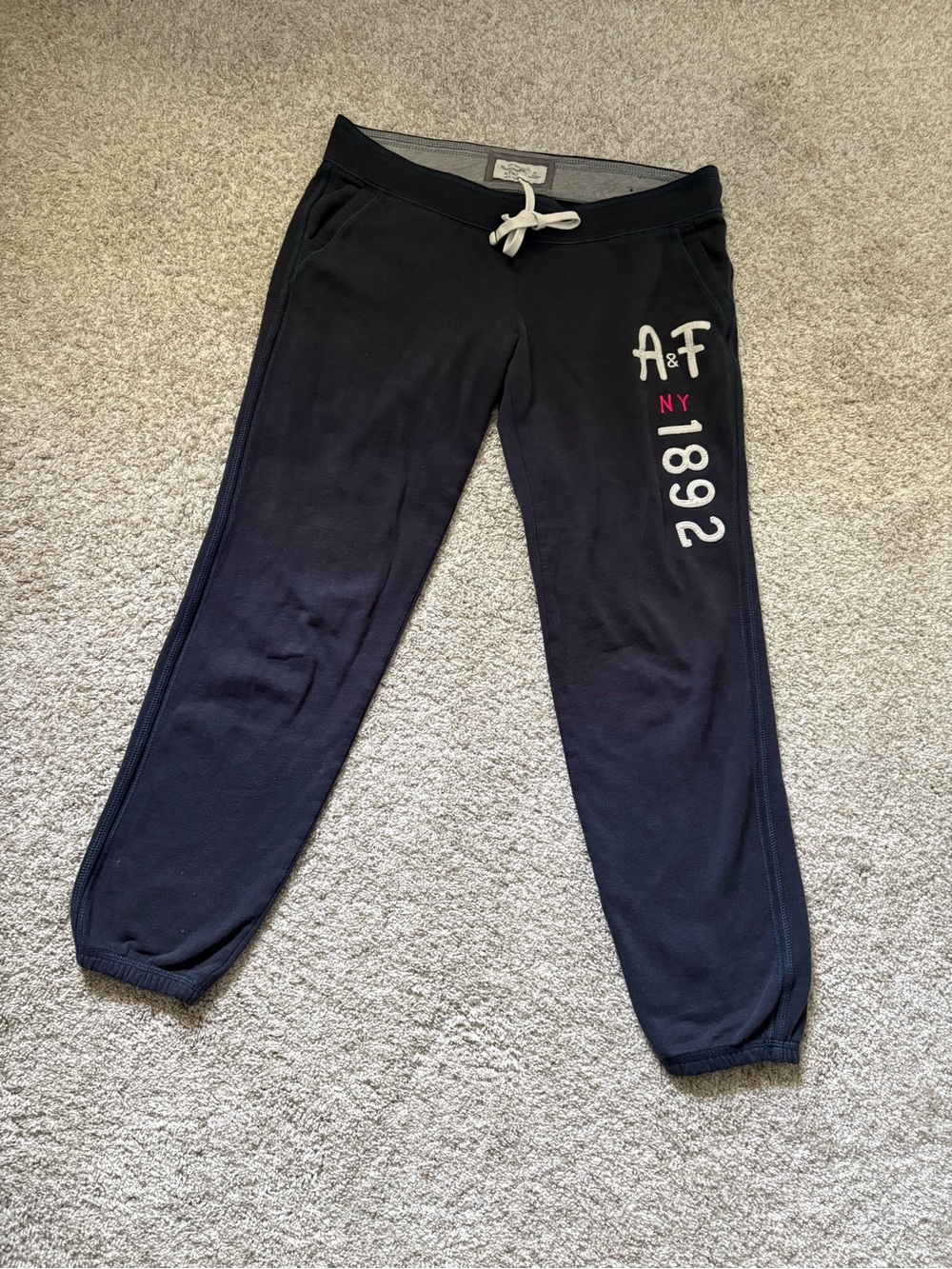 Y2K Abercrombie & Fitch cropped sweatpants jogger drawstring sz M tiny stain